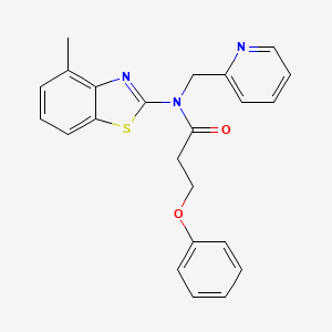molecular formula C23H21N3O2S B2925256 N-(4-methylbenzo[d]thiazol-2-yl)-3-phenoxy-N-(pyridin-2-ylmethyl)propanamide CAS No. 900005-04-1