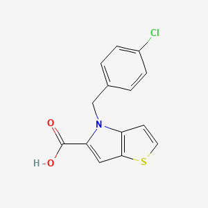 molecular formula C14H10ClNO2S B2925257 4-(4-chlorobenzyl)-4H-thieno[3,2-b]pyrrole-5-carboxylic acid CAS No. 924643-46-9