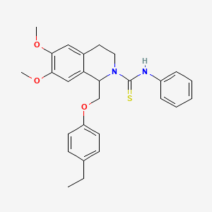 1-((4-ethylphenoxy)methyl)-6,7-dimethoxy-N-phenyl-3,4-dihydroisoquinoline-2(1H)-carbothioamide