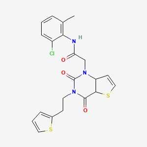 molecular formula C21H18ClN3O3S2 B2925276 N-(2-chloro-6-methylphenyl)-2-{2,4-dioxo-3-[2-(thiophen-2-yl)ethyl]-1H,2H,3H,4H-thieno[3,2-d]pyrimidin-1-yl}acetamide CAS No. 1260910-46-0