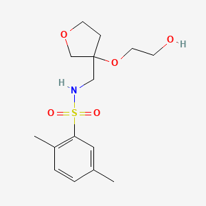 molecular formula C15H23NO5S B2925282 N-{[3-(2-hydroxyethoxy)oxolan-3-yl]methyl}-2,5-dimethylbenzene-1-sulfonamide CAS No. 2320208-47-5