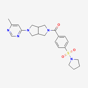 molecular formula C22H27N5O3S B2925311 4-Methyl-6-{5-[4-(pyrrolidine-1-sulfonyl)benzoyl]-octahydropyrrolo[3,4-c]pyrrol-2-yl}pyrimidine CAS No. 2380177-02-4
