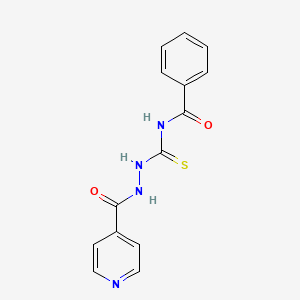 molecular formula C14H12N4O2S B2925314 N-{[(phenylformamido)methanethioyl]amino}pyridine-4-carboxamide CAS No. 21531-83-9