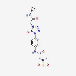 molecular formula C16H21N7O5S B2925315 N-(4-{4-[(cyclopropylcarbamoyl)methyl]-5-oxo-4,5-dihydro-1H-1,2,3,4-tetrazol-1-yl}phenyl)-2-(N-methylmethanesulfonamido)acetamide CAS No. 1396684-21-1