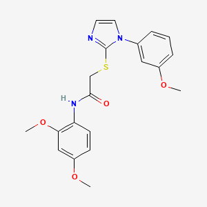 molecular formula C20H21N3O4S B2925336 N-(2,4-dimethoxyphenyl)-2-{[1-(3-methoxyphenyl)-1H-imidazol-2-yl]sulfanyl}acetamide CAS No. 851132-33-7