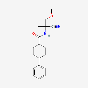 molecular formula C18H24N2O2 B2925365 N-(2-Cyano-1-methoxypropan-2-yl)-4-phenylcyclohexane-1-carboxamide CAS No. 2194841-31-9