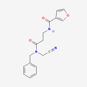 molecular formula C17H17N3O3 B2925377 N-benzyl-N-(cyanomethyl)-3-[(furan-3-yl)formamido]propanamide CAS No. 1197528-26-9