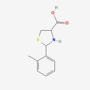 molecular formula C11H13NO2S B2925379 2-(2-Methylphenyl)-1,3-thiazolidine-4-carboxylic acid CAS No. 342608-38-2