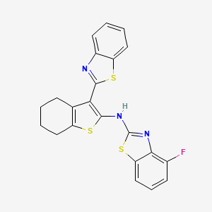 molecular formula C22H16FN3S3 B2925381 N-(3-(benzo[d]thiazol-2-yl)-4,5,6,7-tetrahydrobenzo[b]thiophen-2-yl)-4-fluorobenzo[d]thiazol-2-amine CAS No. 862974-77-4