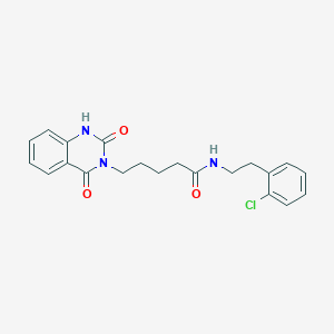molecular formula C21H22ClN3O3 B2925394 N-[2-(2-chlorophenyl)ethyl]-5-(2,4-dioxo-1,2,3,4-tetrahydroquinazolin-3-yl)pentanamide CAS No. 896355-21-8
