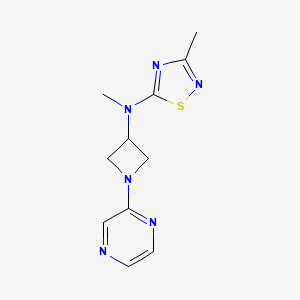 molecular formula C11H14N6S B2925402 N,3-dimethyl-N-[1-(pyrazin-2-yl)azetidin-3-yl]-1,2,4-thiadiazol-5-amine CAS No. 2415517-92-7