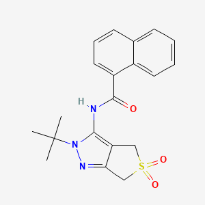 molecular formula C20H21N3O3S B2925403 N-(2-(tert-butyl)-5,5-dioxido-4,6-dihydro-2H-thieno[3,4-c]pyrazol-3-yl)-1-naphthamide CAS No. 681265-22-5
