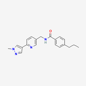 molecular formula C20H22N4O B2925425 N-((6-(1-methyl-1H-pyrazol-4-yl)pyridin-3-yl)methyl)-4-propylbenzamide CAS No. 2034521-91-8