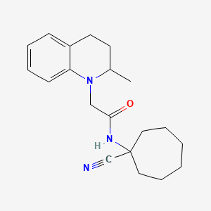 molecular formula C20H27N3O B2925429 N-(1-cyanocycloheptyl)-2-(2-methyl-3,4-dihydro-2H-quinolin-1-yl)acetamide CAS No. 1259148-62-3