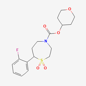 tetrahydro-2H-pyran-4-yl 7-(2-fluorophenyl)-1,4-thiazepane-4-carboxylate 1,1-dioxide