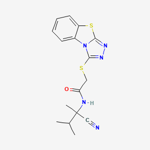 molecular formula C16H17N5OS2 B2925447 N-(1-cyano-1,2-dimethylpropyl)-2-{7-thia-2,4,5-triazatricyclo[6.4.0.0^{2,6}]dodeca-1(8),3,5,9,11-pentaen-3-ylsulfanyl}acetamide CAS No. 1038203-15-4