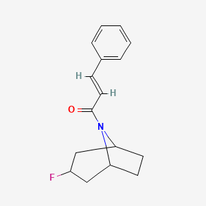 molecular formula C16H18FNO B2925449 (E)-1-(3-Fluoro-8-azabicyclo[3.2.1]octan-8-yl)-3-phenylprop-2-en-1-one CAS No. 2321336-06-3