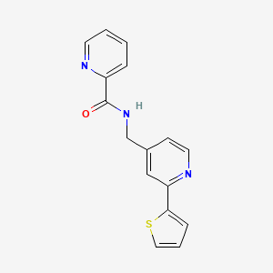 molecular formula C16H13N3OS B2925450 N-((2-(thiophen-2-yl)pyridin-4-yl)methyl)picolinamide CAS No. 1903367-56-5