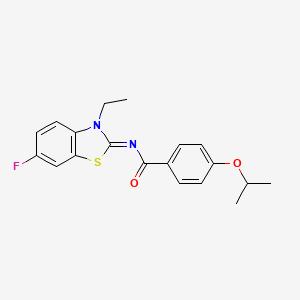 (E)-N-(3-ethyl-6-fluorobenzo[d]thiazol-2(3H)-ylidene)-4-isopropoxybenzamide