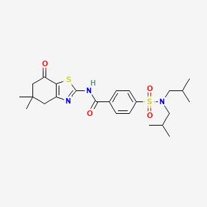 4-(N,N-diisobutylsulfamoyl)-N-(5,5-dimethyl-7-oxo-4,5,6,7-tetrahydrobenzo[d]thiazol-2-yl)benzamide