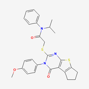 N-isopropyl-2-((3-(4-methoxyphenyl)-4-oxo-4,5,6,7-tetrahydro-3H-cyclopenta[4,5]thieno[2,3-d]pyrimidin-2-yl)thio)-N-phenylacetamide
