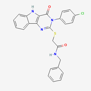 N-benzyl-2-((3-(4-chlorophenyl)-4-oxo-4,5-dihydro-3H-pyrimido[5,4-b]indol-2-yl)thio)acetamide