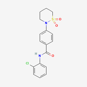 molecular formula C17H17ClN2O3S B2925475 N-(2-chlorophenyl)-4-(1,1-dioxo-1lambda6,2-thiazinan-2-yl)benzamide CAS No. 941992-58-1