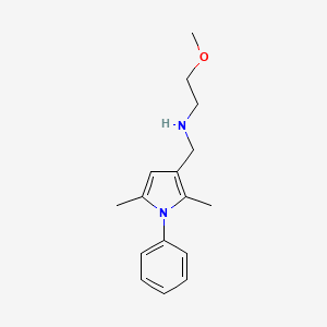 molecular formula C16H22N2O B2925490 N-((2,5-dimethyl-1-phenyl-1H-pyrrol-3-yl)methyl)-2-methoxyethanamine CAS No. 1096952-53-2