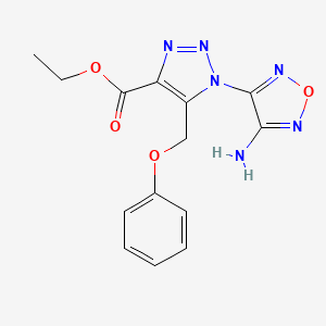 molecular formula C14H14N6O4 B2925491 ethyl 1-(4-amino-1,2,5-oxadiazol-3-yl)-5-(phenoxymethyl)-1H-1,2,3-triazole-4-carboxylate CAS No. 339311-63-6