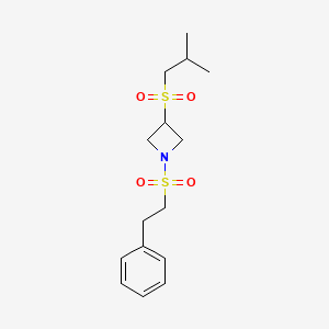 B2925563 3-(Isobutylsulfonyl)-1-(phenethylsulfonyl)azetidine CAS No. 1797696-90-2