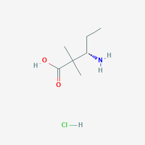 molecular formula C7H16ClNO2 B2925595 (3S)-3-Amino-2,2-dimethylpentanoic acid;hydrochloride CAS No. 2408936-01-4