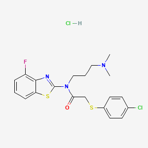 2-((4-chlorophenyl)thio)-N-(3-(dimethylamino)propyl)-N-(4-fluorobenzo[d]thiazol-2-yl)acetamide hydrochloride