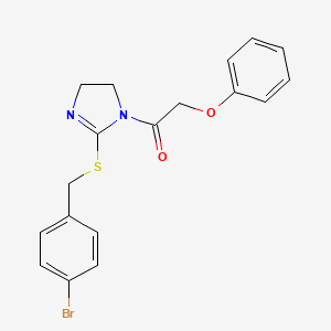 1-[2-[(4-Bromophenyl)methylsulfanyl]-4,5-dihydroimidazol-1-yl]-2-phenoxyethanone