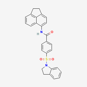 molecular formula C27H22N2O3S B2925652 N-(1,2-dihydroacenaphthylen-5-yl)-4-(indolin-1-ylsulfonyl)benzamide CAS No. 476633-67-7