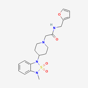 molecular formula C19H24N4O4S B2925674 N-(furan-2-ylmethyl)-2-(4-(3-methyl-2,2-dioxidobenzo[c][1,2,5]thiadiazol-1(3H)-yl)piperidin-1-yl)acetamide CAS No. 2034608-59-6