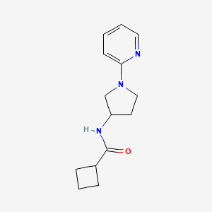 molecular formula C14H19N3O B2925714 N-(1-(pyridin-2-yl)pyrrolidin-3-yl)cyclobutanecarboxamide CAS No. 1795458-09-1