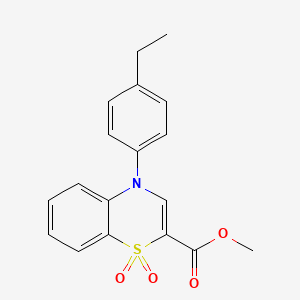 molecular formula C18H17NO4S B2925734 methyl 4-(4-ethylphenyl)-4H-1,4-benzothiazine-2-carboxylate 1,1-dioxide CAS No. 1291867-70-3