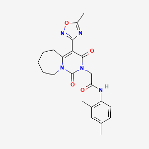molecular formula C22H25N5O4 B2925746 N-(2,4-dimethylphenyl)-2-[4-(5-methyl-1,2,4-oxadiazol-3-yl)-1,3-dioxo-1H,2H,3H,5H,6H,7H,8H,9H-pyrimido[1,6-a]azepin-2-yl]acetamide CAS No. 1775338-33-4