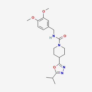 N-(3,4-dimethoxybenzyl)-4-(5-isopropyl-1,3,4-oxadiazol-2-yl)piperidine-1-carboxamide