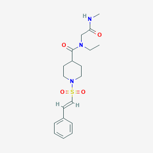N-ethyl-N-[2-(methylamino)-2-oxoethyl]-1-[(E)-2-phenylethenyl]sulfonylpiperidine-4-carboxamide