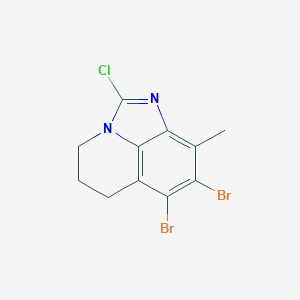 molecular formula C11H9Br2ClN2 B2925752 7,8-Dibromo-2-chloro-9-methyl-5,6-dihydro-4H-imidazo[4,5,1-ij]quinoline CAS No. 1609452-31-4