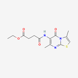 ethyl 4-((3,7-dimethyl-5-oxo-5H-thiazolo[3,2-a]pyrimidin-6-yl)amino)-4-oxobutanoate