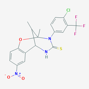 3-(4-chloro-3-(trifluoromethyl)phenyl)-2,11-dimethyl-8-nitro-5,6-dihydro-2H-2,6-methanobenzo[g][1,3,5]oxadiazocine-4(3H)-thione