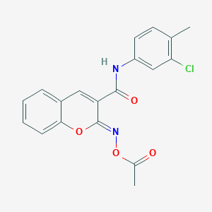 (2Z)-2-[(acetyloxy)imino]-N-(3-chloro-4-methylphenyl)-2H-chromene-3-carboxamide