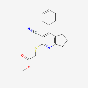 (3-Cyano-4-cyclohex-3-enyl-6,7-dihydro-5H-[1]pyrindin-2-ylsulfanyl)-acetic acid