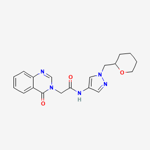 2-(4-oxoquinazolin-3(4H)-yl)-N-(1-((tetrahydro-2H-pyran-2-yl)methyl)-1H-pyrazol-4-yl)acetamide