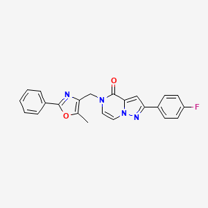 2-(4-fluorophenyl)-5-((5-methyl-2-phenyloxazol-4-yl)methyl)pyrazolo[1,5-a]pyrazin-4(5H)-one