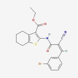 Ethyl 2-[[(Z)-3-(3-bromophenyl)-2-cyanoprop-2-enoyl]amino]-4,5,6,7-tetrahydro-1-benzothiophene-3-carboxylate