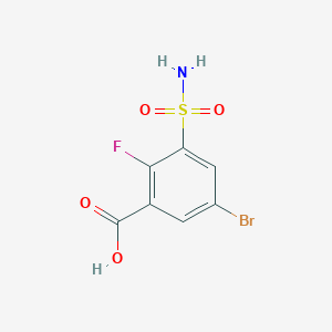 molecular formula C7H5BrFNO4S B2925804 5-Bromo-2-fluoro-3-sulfamoylbenzoic acid CAS No. 926207-85-4