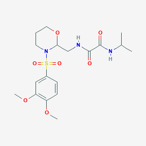 B2925808 N1-((3-((3,4-dimethoxyphenyl)sulfonyl)-1,3-oxazinan-2-yl)methyl)-N2-isopropyloxalamide CAS No. 872976-43-7